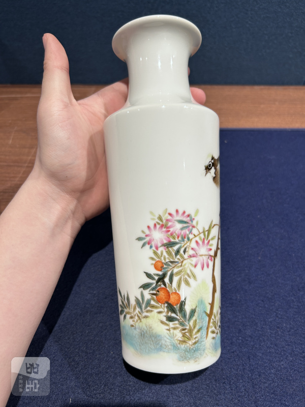 民国 粉彩花鸟图瓶 - 图3